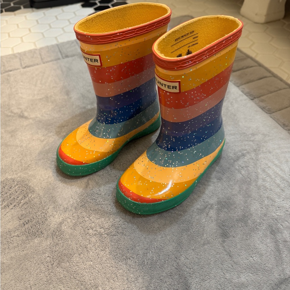Hunter Kids Rainbow Striped Boots